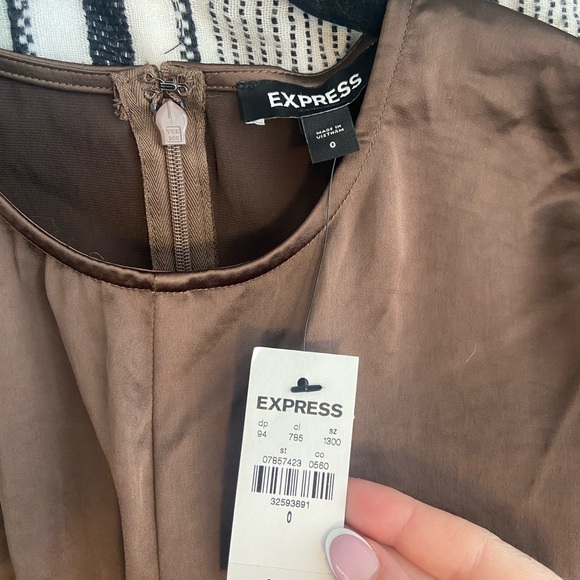 NWT Express chocolate brown cutout midi dress sz 0 - Picture 6 of 8